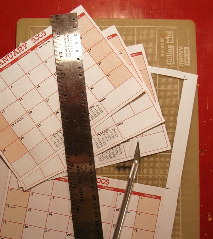 cut calendar pages