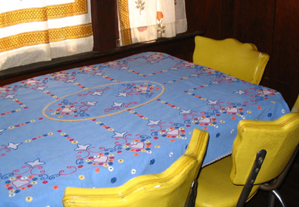 sweet embroidered tablecloth