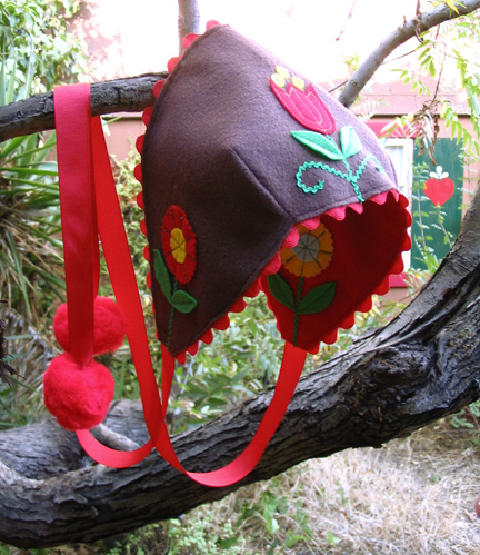 felt folklore bonnet