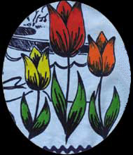 hand colored tulips