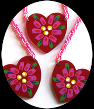 painted heart necklace