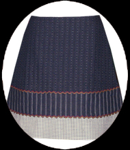 dotted denim skirt